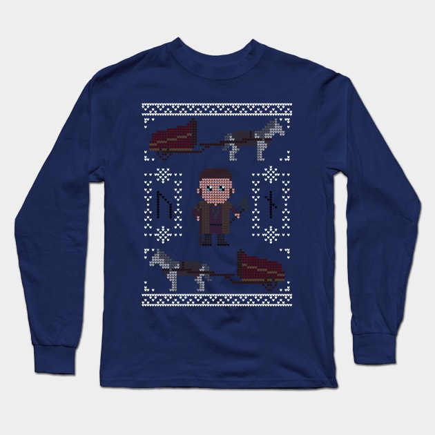 Ivar Christmas Sweater Long Sleeve T-Shirt by VikingsGraphics